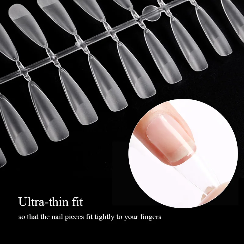 Nail Extension Press on Nails Coffin Nail Tips Clear Full Cover Long Fake Nails Artificial Press on Long Ballerinas 120pcs fake nails,nail tips,false nails,false nail tips