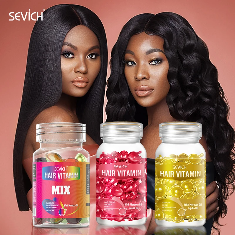Sevich Capelli Vitamina Capsula Olio Di Cheratina Anti Perdita Di Capelli Riparazione Curl Olio Essenziale Danneggiato Essenza Capelli Setosi Olio Ess