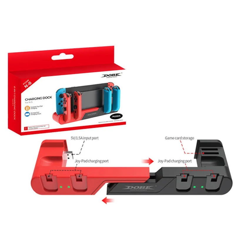 Multifunction 6 in 1 Charging Dock For Switch Console Gamepad Charger Stand For Switch Joypad