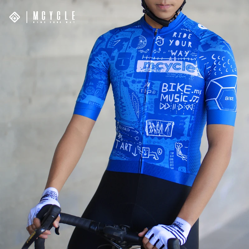 

Mcycle Race Cutting Pro Man Cycling Jersey Moisture wicking Jacquard Yarn Fabric Light Pro Team Bicycling Jersey