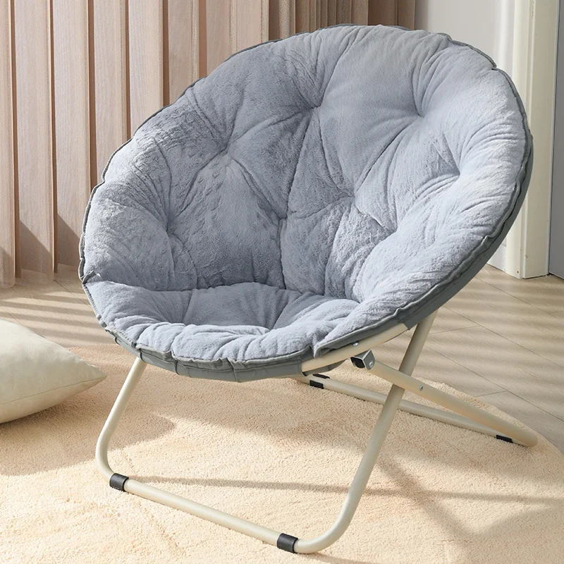 Cozy Faux Fur Round Folding Saucer Chair