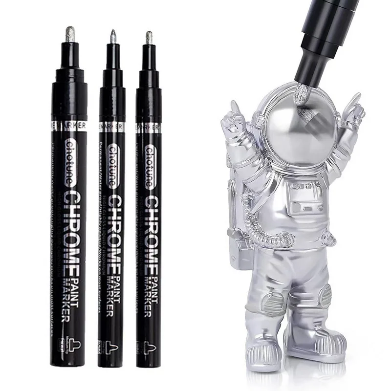 0.7/1/2mm Chrome Mirror Marker Pens Silver Marker Liquid Pen Cards/Posters/Mugs/Ceramic/Glass/Metallic Craftwork Paint Pen mirror marker pens paint marker pen markers pen marker pens paint pen art marker pen