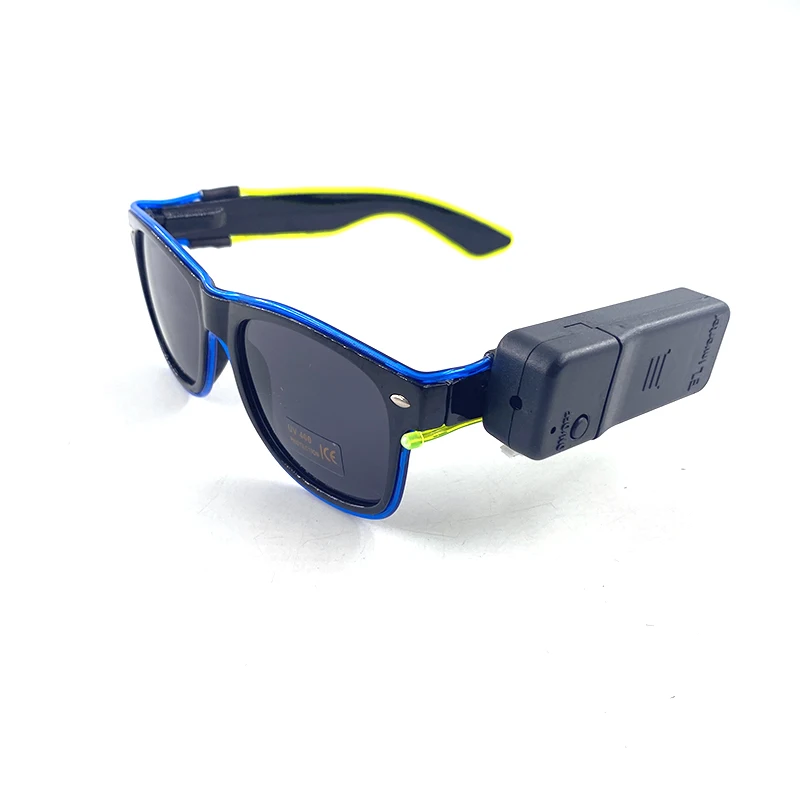 Kabellose coole LED-Sonnenbrille für Glow Party, leuchtende Brille, leuchtet im Dunkeln, UV400-Brille, Unisex, Festival-Geschenk, blinkendes Spielzeug – Detail 7