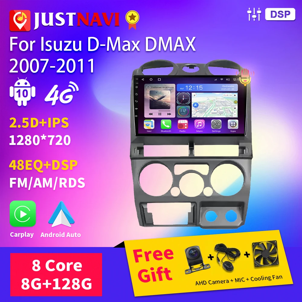 Dsp Android 10.0 Autoradio Pour Isuzu D-max Dmax 2007-2011 Lecteur Vidéo  Multimédia Stéréo GPS Navigation Bt No 2din Dvd