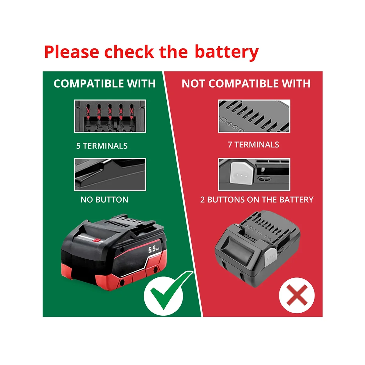 Adattatore Batteria Per Conversione Batteria Metabo 18V Per Batteria Al Litio Bosch 18V Pba Per Bosch Ch Green Tool