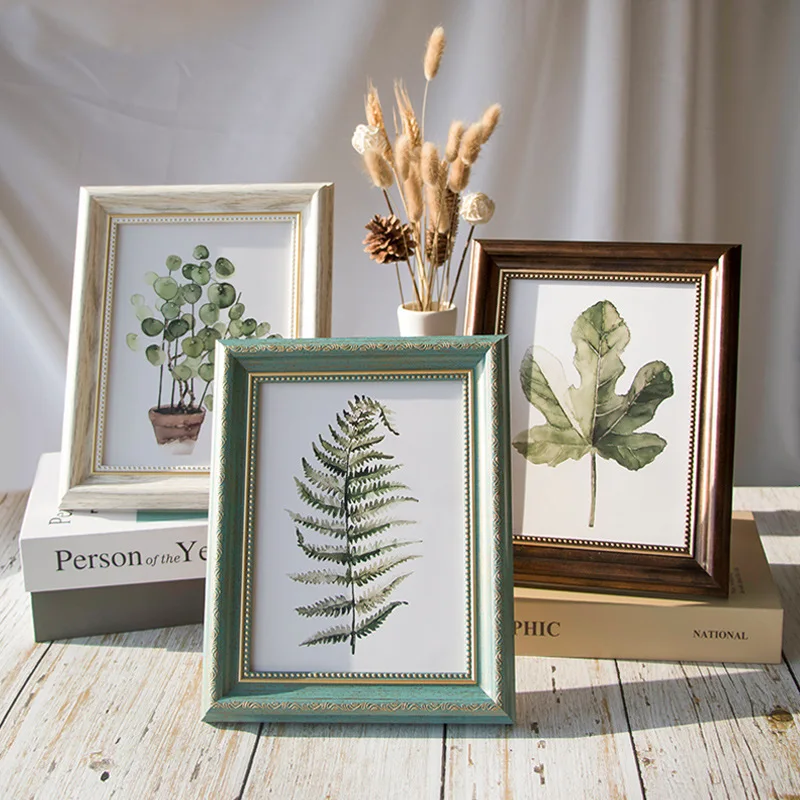 

Frame American Style Retro Photo Frame Resin HD Plexiglass Healthy Paint-coat Wall Hanging Desktop Table Photo Frame Wholesale