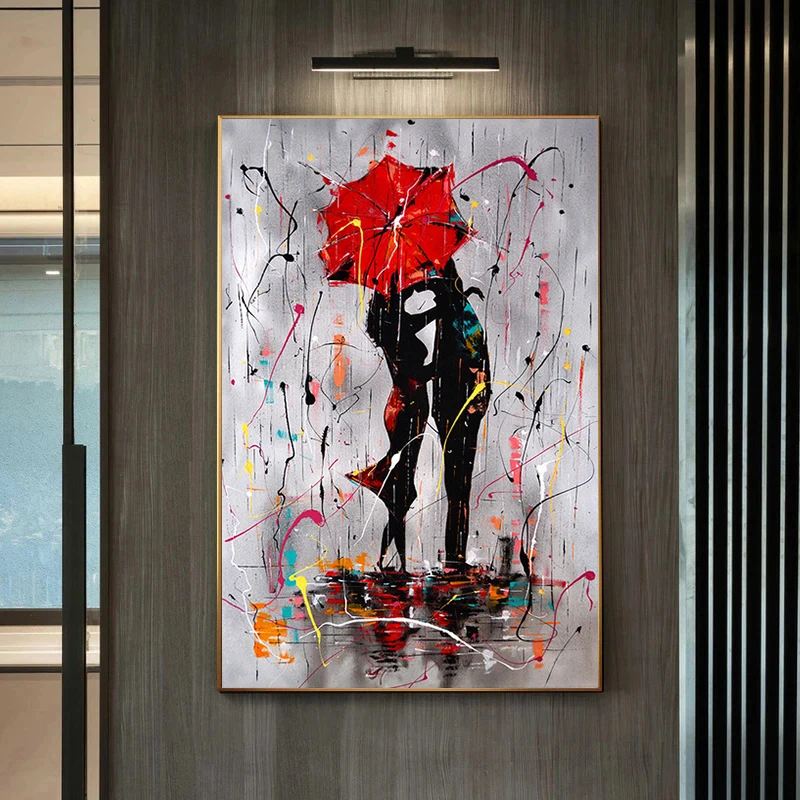 

Abstract Lover Red Umbrella Oil Painting Canvas Posters and Prints Wall Art Pictures for Living Room Home Decoration