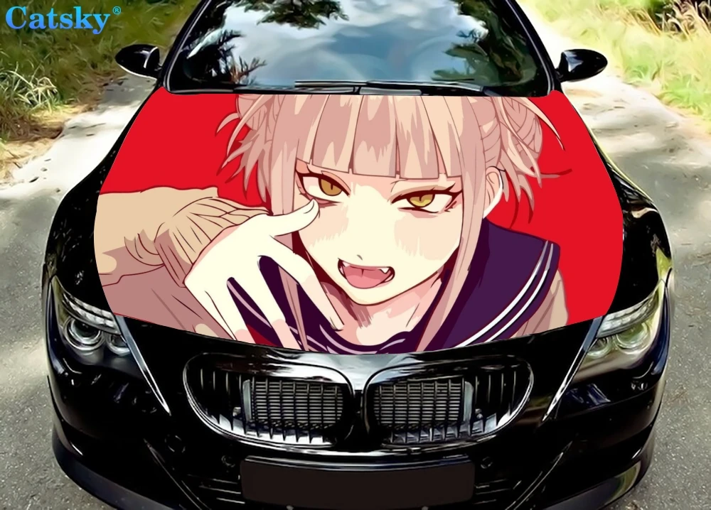 

My Hero Academia Toga Himiko Car Floor Mats,Car hood wrap lion decal, bonnet vinyl sticker, full color graphic decal