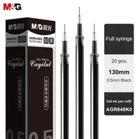 M&G 20pcs Gel Pen 0.5 Refill Full Syringe Signature Pen Refill Pen for Student Office Supplies Black/Blue/Red 1