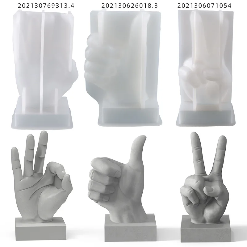 

Gesture Candle Silicone Molds Different Shapes of 3D Hand Shaped Resin Casting Mold for DIY Candle Making Soap Clay Crafts