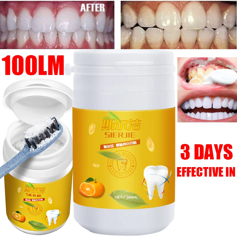 Whitening Tooth Powder Remove Smoke Stains, Coffee , Tea , Freshen Dad Breath, Oral Hygiene, Dental Care