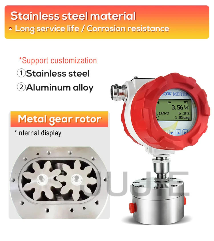 Circular Gear Flow Meter SS304 High Precision Maple Resin Honey Epoxy Resin Flow