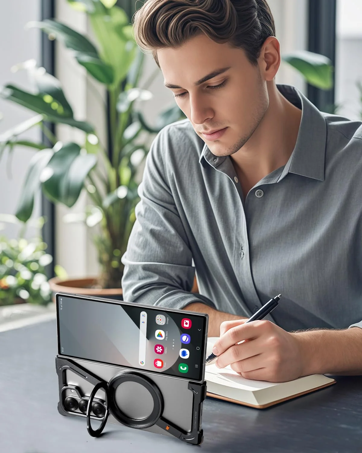 Eary for Samsung Galaxy Z Fold 7 6 5 Metal Phone Case with Magsafe Ring Stand Metal Frameless Magnetic Screen Protective Cover