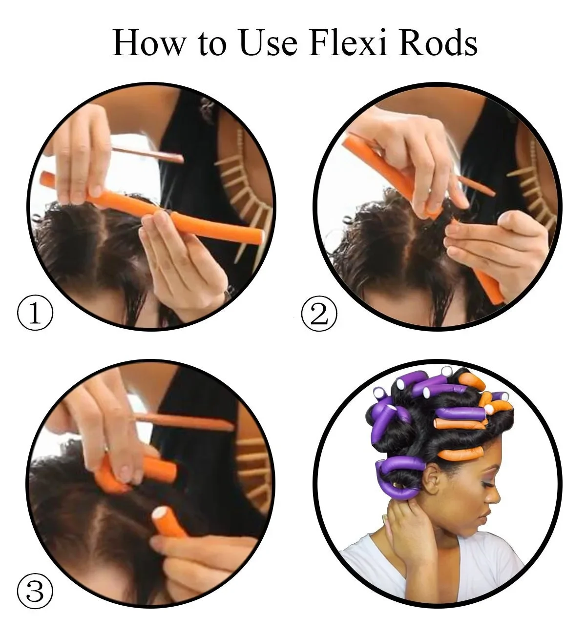 10pcs Flexible Hair Curling Rod Hair Curler Makers Soft Foam Bendy Twist Curls Flexi Rollers Styling Tools Roller No Heat Hair Styling Tool
