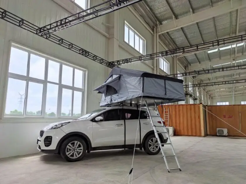FOR 3-5 Person Portable PVC Canvas Camping Magnetic Roof Rack Trailer Tent / Durable Canvas Tents 2