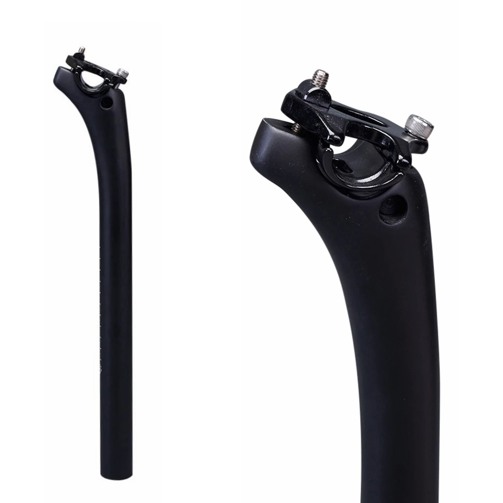 

NO LOGO Carbon Fibre Bicycle Seatpost Cycling Parts Bike Seat Tube Offset 20mm 27.2/30.8/31.6*350mm Matte Black