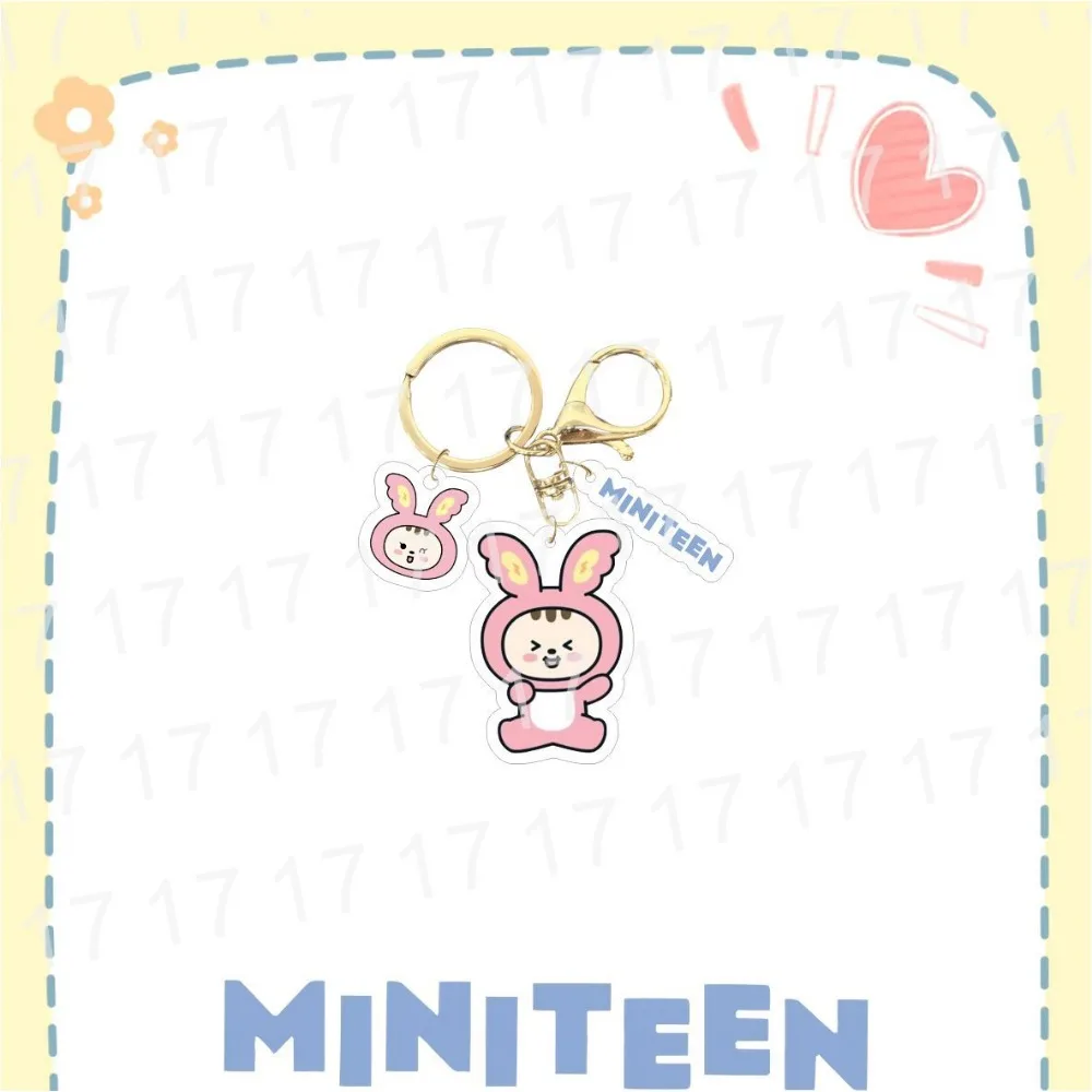 KPOP 17 Miniteen Cartoon Acrylic Keychain S.COUPS JEONGHAN JOSHUA JUN HOSHI VERNON DINO WONWOO WOOZI DK MINGYU THE8 SEUNGKWAN 4
