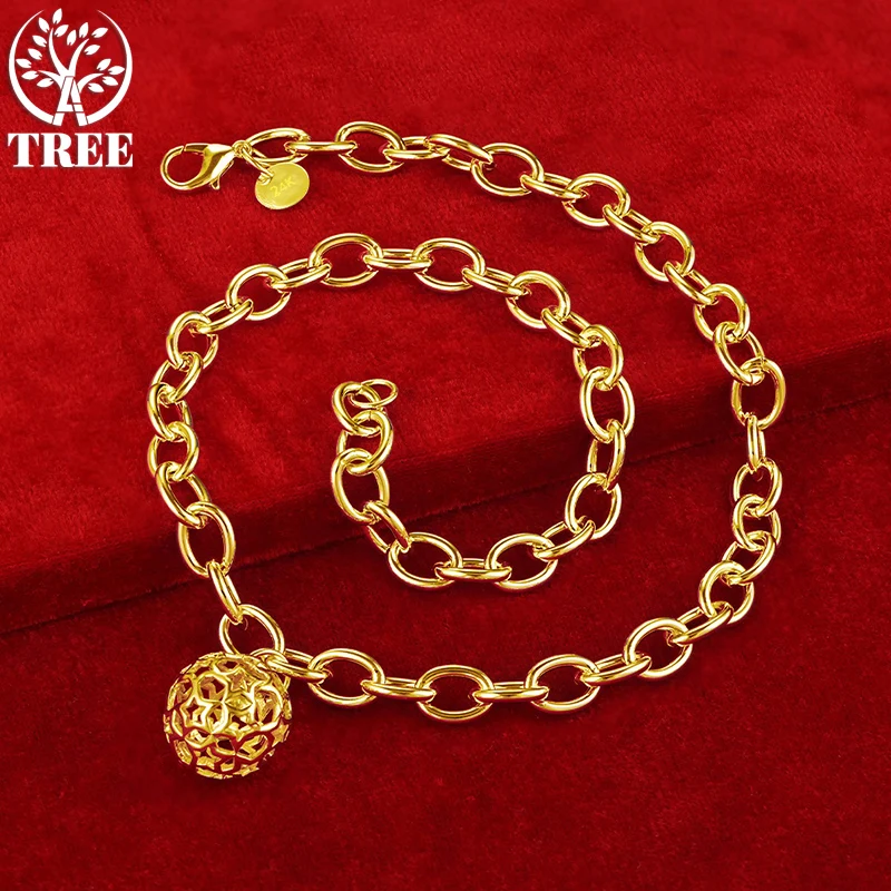 ALITREE 24K желтое золото ожерелья для