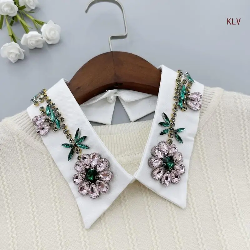 

Delicate Woman Small Pointed Lapel False Collar False Detachable Collar for Sweater Sweet Shawl False Collar