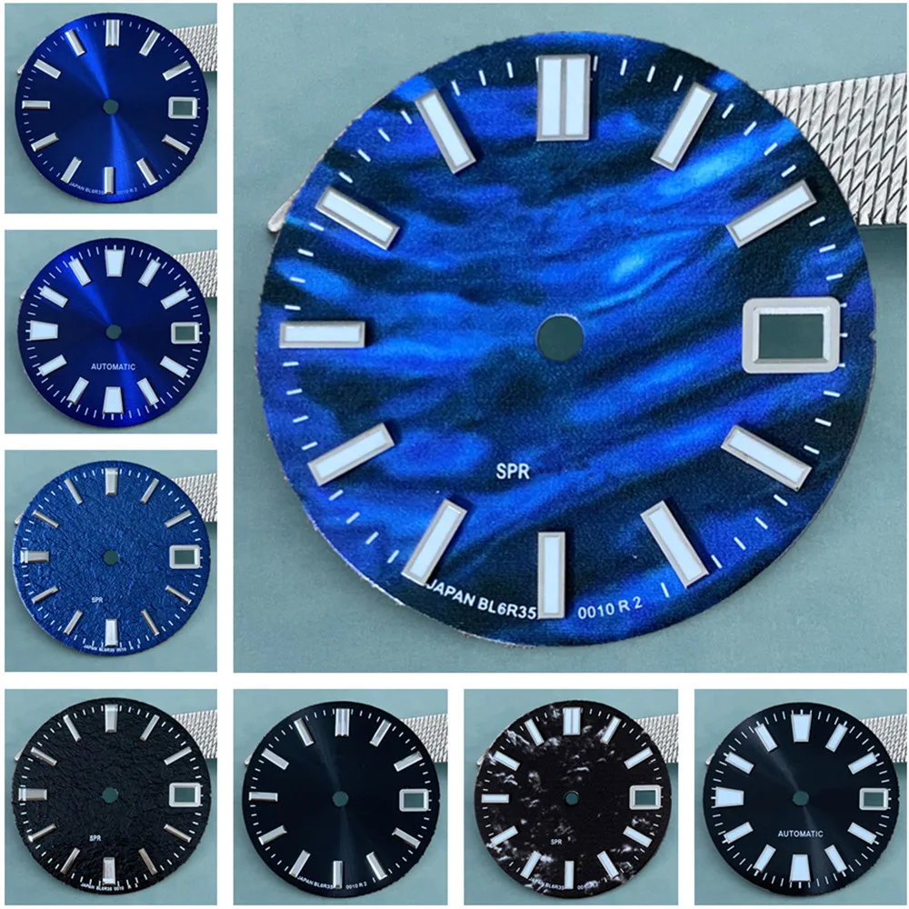 

GS Dial Grand S dial Watch Accessory with Sun Pattern GS Without Luminous Strip Nail Dial 28.5mm Assembly NH35 Movement Watch