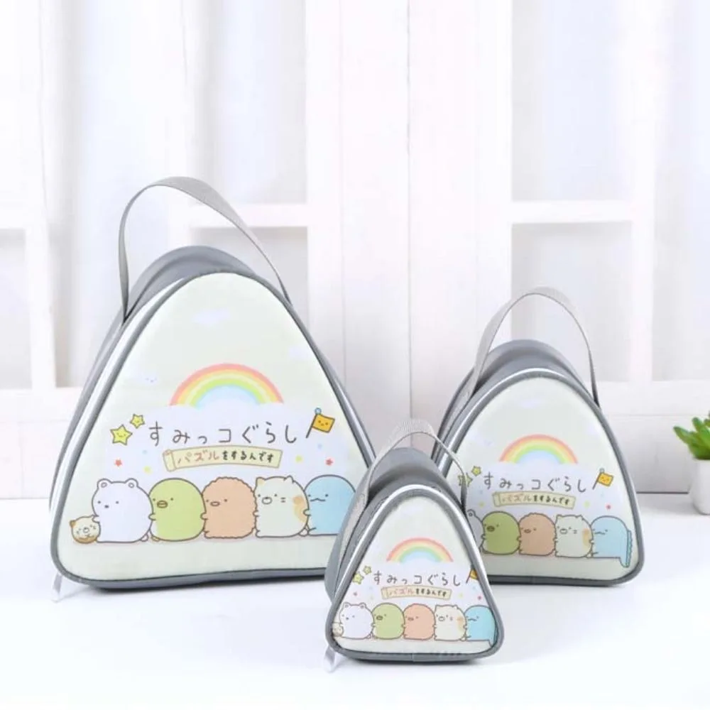 알루미늄 호일 삼각형 단열 가방 두꺼운 일본식 아침식사 보온 가방 기름방지 지퍼 주먹밥 도시락 가방