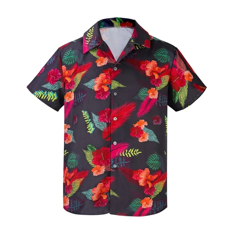 Hawaii Funny Shirt For Men 3d Print Summer Loose Hawaiian Beach Tops Casual Short Sleeve Lapel Blouse Streetwear Male Clothes 2