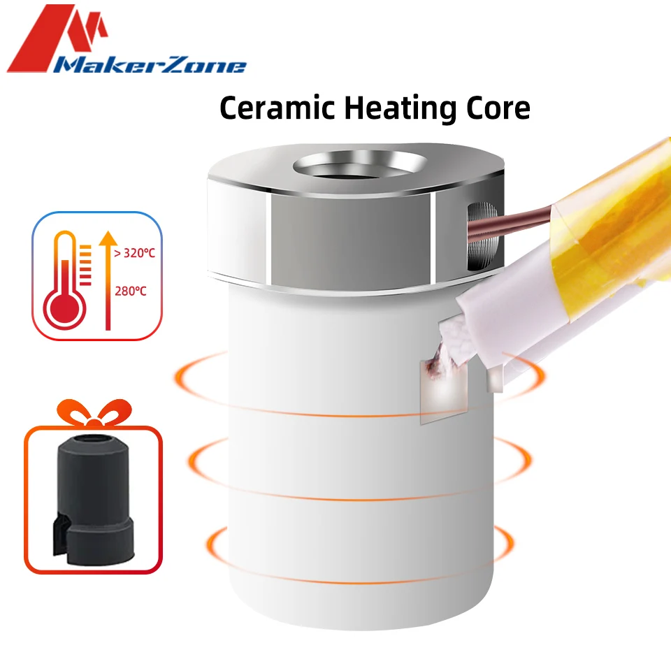 Upgrade Rapid Heat Pro Hotend Ceramic Heating Core Bimetal Heatbreak High Flow Compatible with V6 Volcano Hot End 24V 60W