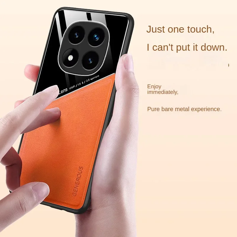 Leather Texture Case with Car Magnetic Suction Holder - Premium Cover and Protector