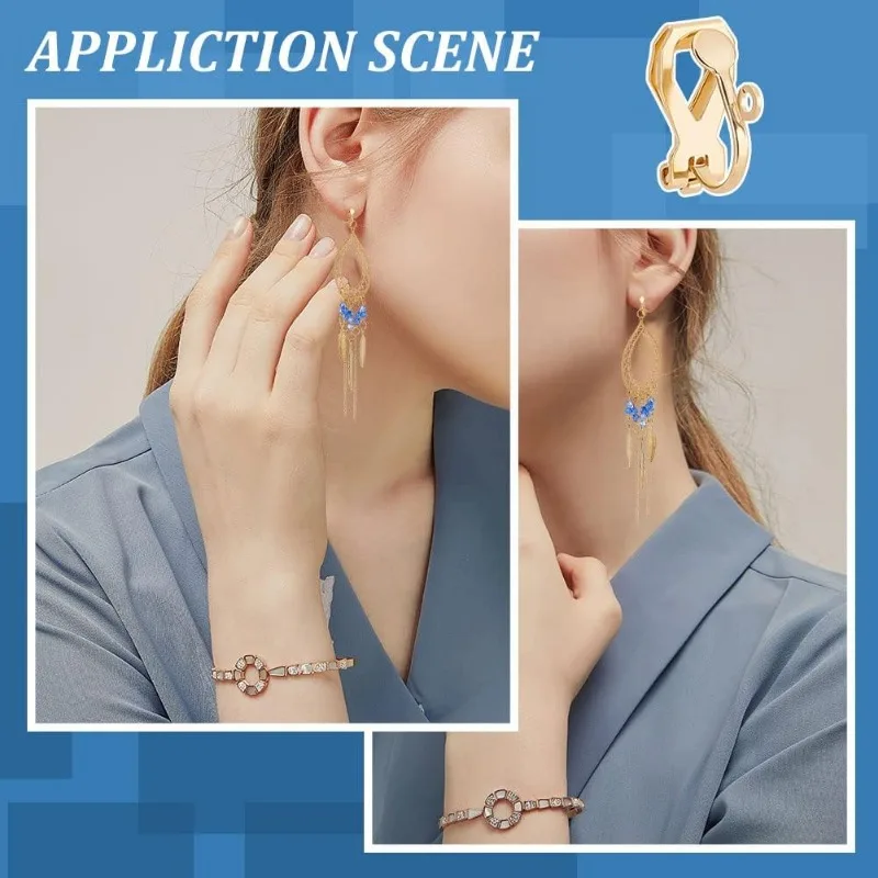 Ear Clip Earrings, Clip Earrings, Ear Clip 20pcs Stainless Steel Clip-on Earrings