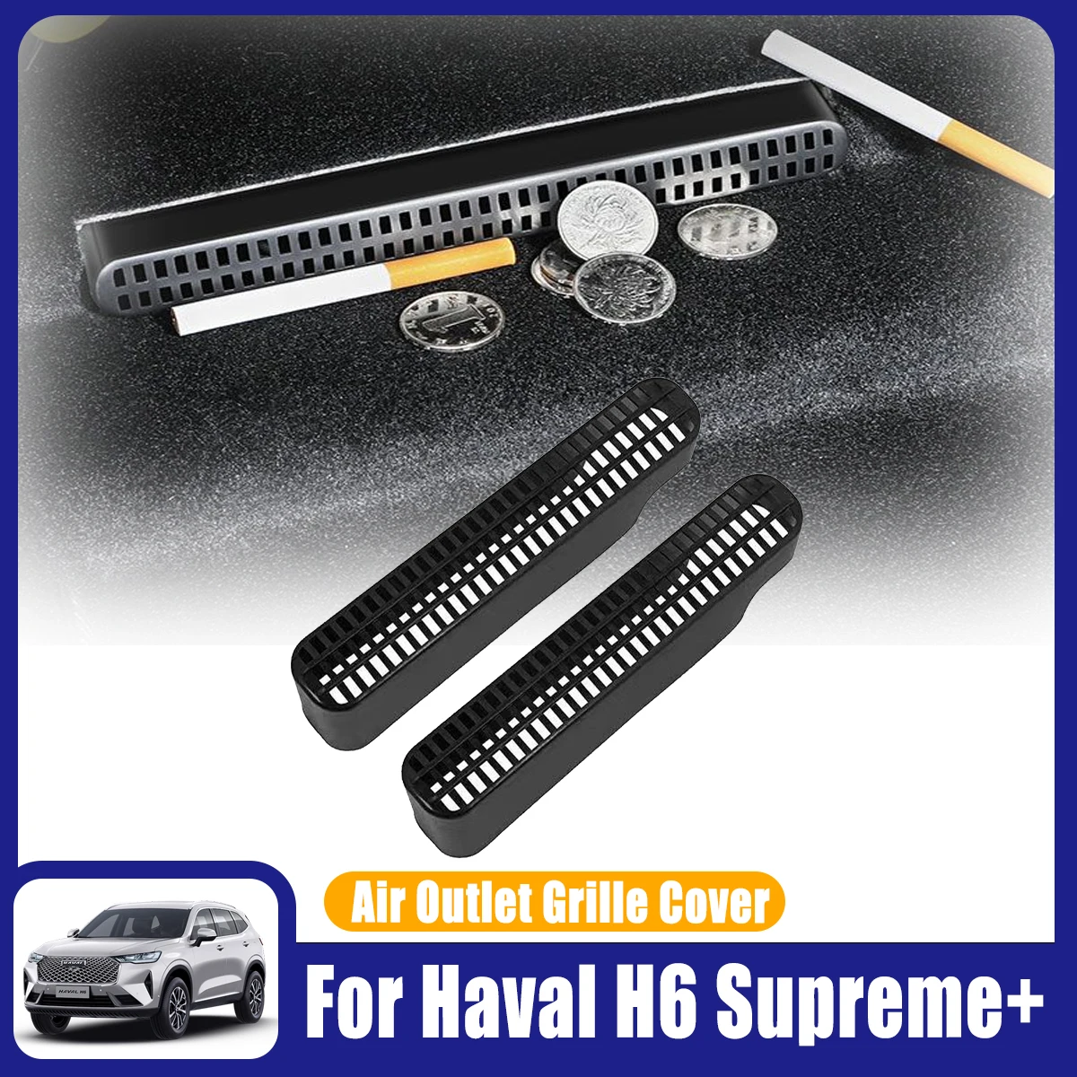 

For Haval H6 Supreme+ 2021-2024 Car Accessories Under-Seat Air Vent Outlet Covers Protector Anti Debris Dust Mesh Anti-blocking