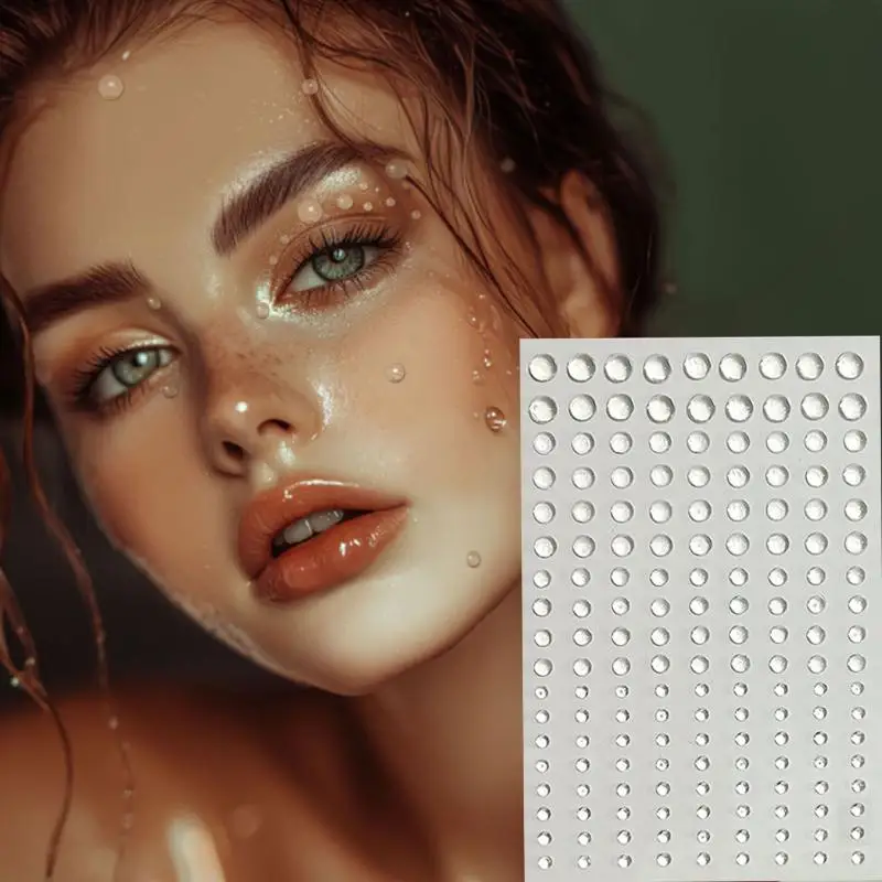 3/4/5/6mm 3D Strass Augen Gesicht Make-Up Temporäre Tattoo Selbstklebende Klare Wasser Tropfen Aufkleber Festival Bühne Körper Kunst Dekor – Detail 4
