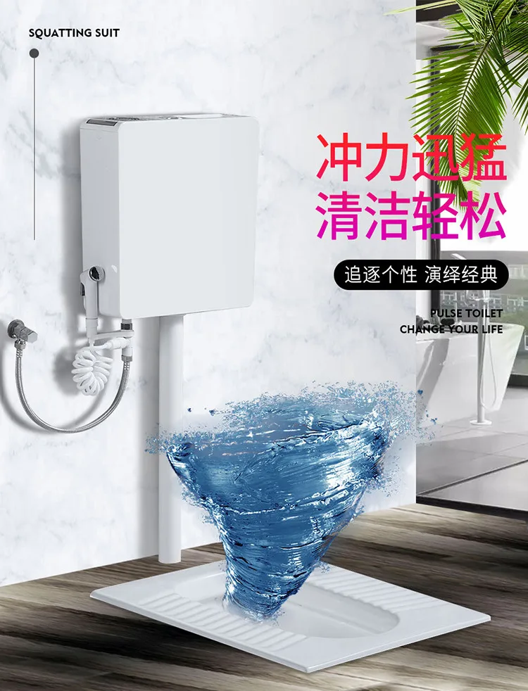Description Picture 4 of itemY  Household Ceramic Squatting Pan Flushing Cistern Whole Set Potty Chair Style Toilet Squat Toilet