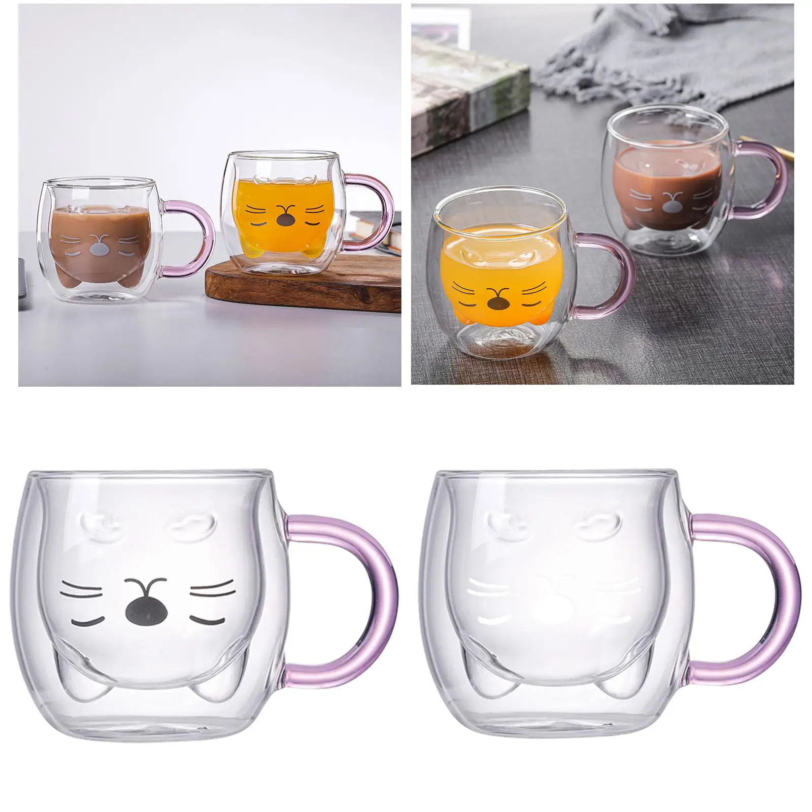 Tasse Transparente Moustache Chat