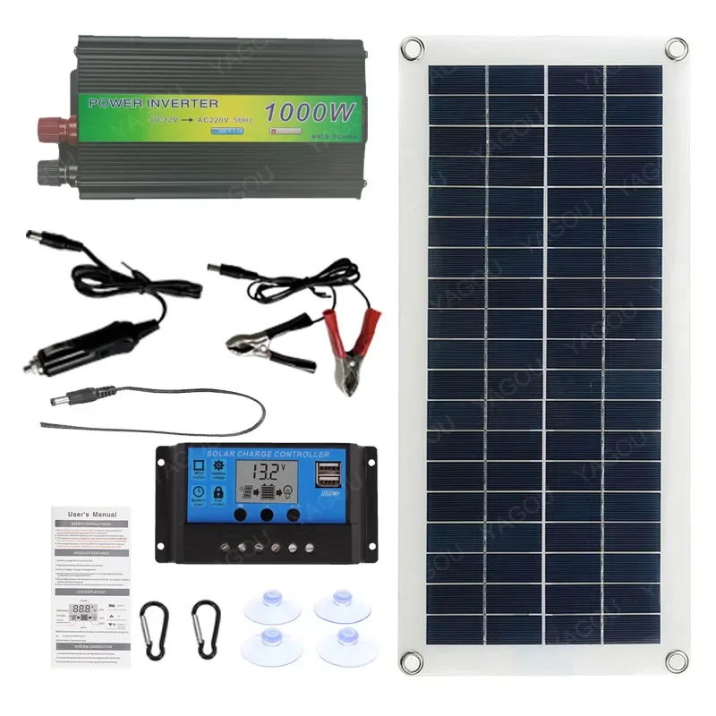 1000W Solar Panel 12-18V Solar Cell Solar Panel for Phone RV B