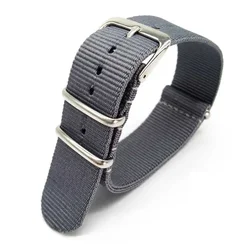 Sporty Nylon Fabric Watch Strap with Buckle - Adjustable - 18mm - 0.70in (GRAY)