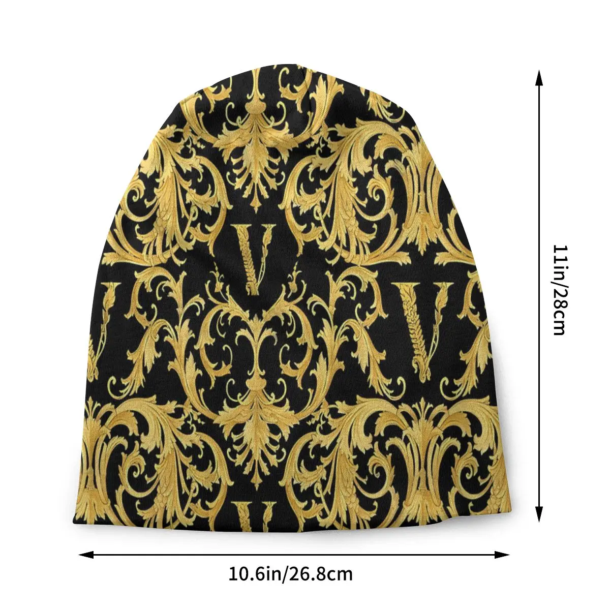 Bonnet Hats Golden Lion And Damask Men Women\'s Thin Skullies Beanies Hat Vintage Luxury Autumn Spring Warm Cap Hip Hop Caps