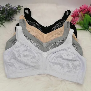 Women's Bra Large Cup C D E F G Lace Embroidery thin Push up Bras Wireless Sexy Lingerie Underwear Bras Top plus size 90-125 C29 1