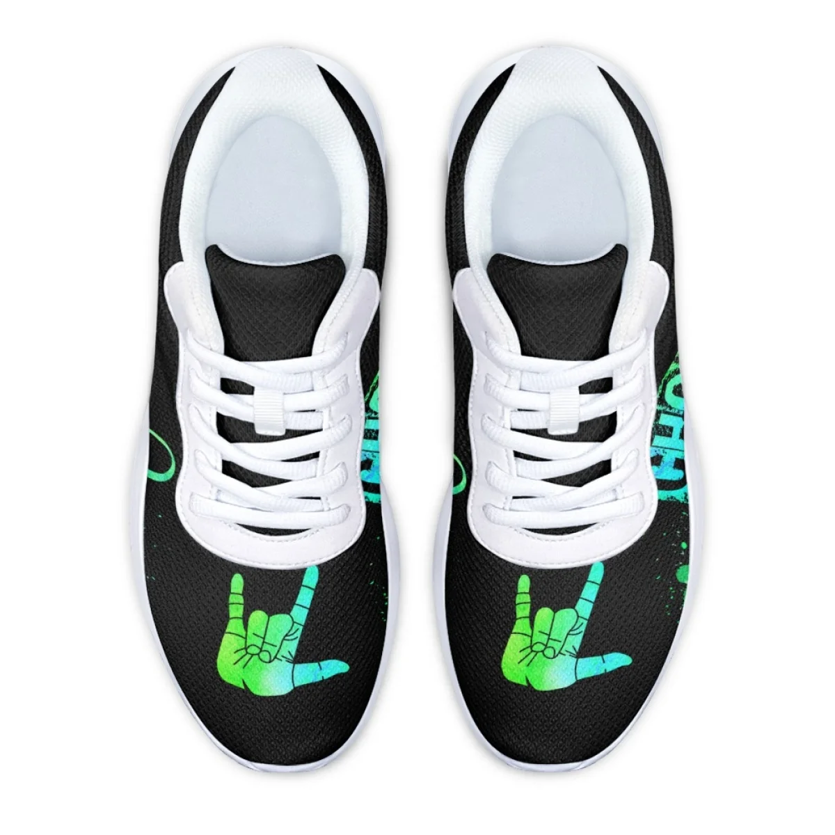 Fashion Heartbeat Love Pattern for Festival Gift Women Yoga Casual Shoe Cozy Shock Absorbing Non-slip Ladies Sneaker for Outdoor