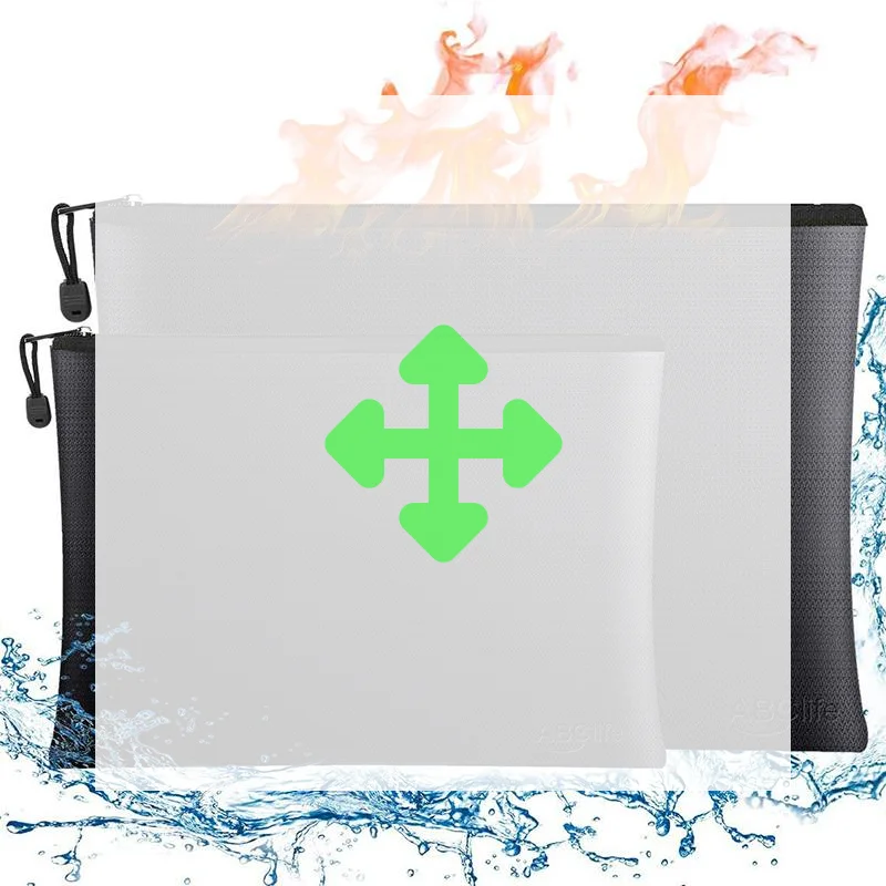 다양한 크기의 방화 및 방수 가방 증명서, 머니 카드용 지퍼가 달린 소형 ID ..