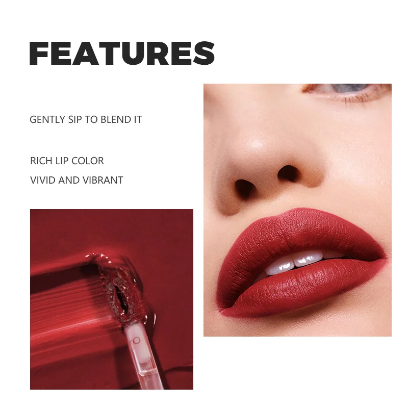 LACHAVA Matte Moisturizing Lip Glaze Rich Lippenstift Bare Color Lip Gloss 14 Farbe Lippenstift Make-up_voghion.com