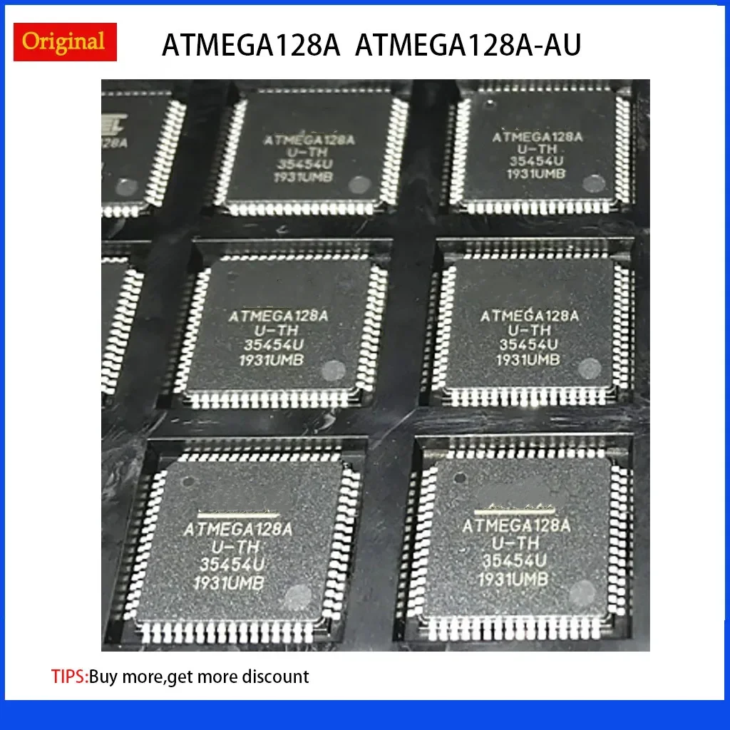 1-5pcs-ATMEGA128A-ATMEGA128A-AU-TQFP-64-8-bit-Microcontrollers-Chip ...