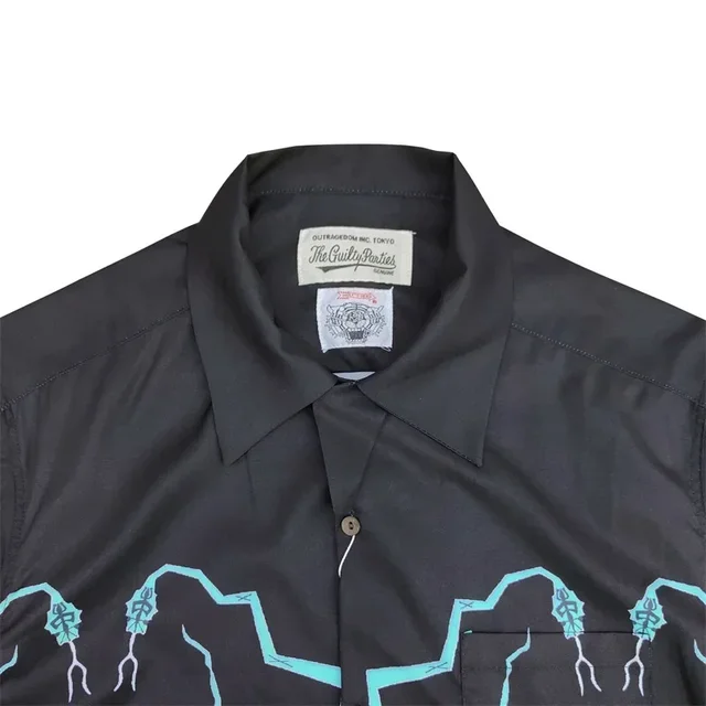 トップス WACKO MARIA Spider Pattern Print Shirt WACKO MARIA Spider Hawaii Short-Sleeve Lapel Button-Up