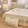 1PC Flower Bed Cover Ruffles Lace Bed Skirt Girls Bedsheets Skirt Sheets Soft Polyester Mattress Covers (Pillowcase Need Order) 2