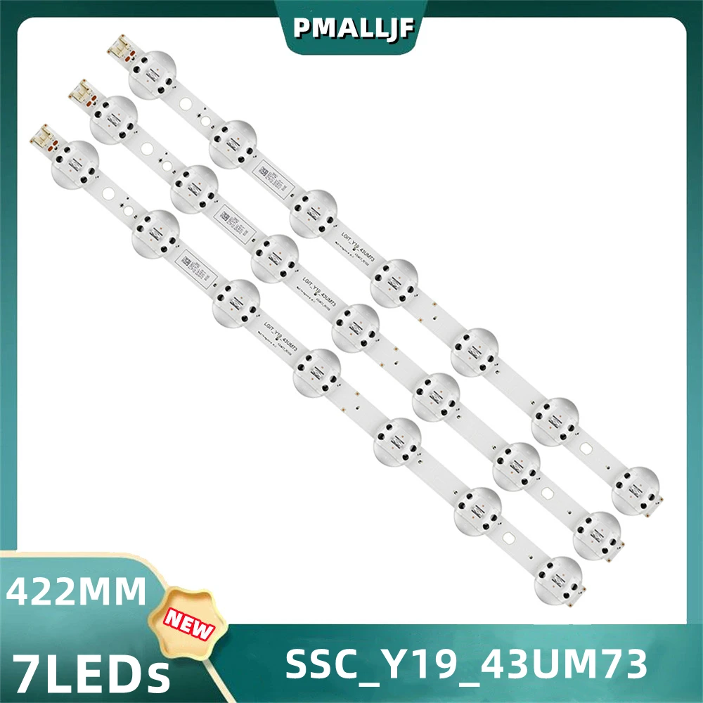 Conjunto Tira Retroiluminação Led para lg 43lg73cmeca Ssc-y19_trident_43um73_rev00_181029 Peças