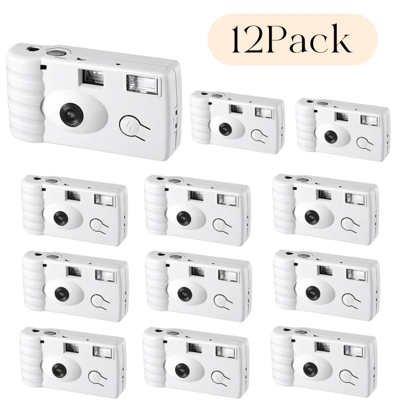 12 חבילות מצלמה חד פעמית לחתונה מצלמת פילם שימוש יחיד בכמות גדולה עם פלאש לחתונה יומולדת מסיבת תינוקות 17 תמונות