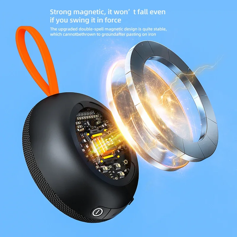 Rockmia EBS-313 Mini Portable Bluetooth Speaker BT5.3 Outdoor Waterproof IPX6 Fabric Mesh Handle Super Magnet Function, mini bluetooth speaker