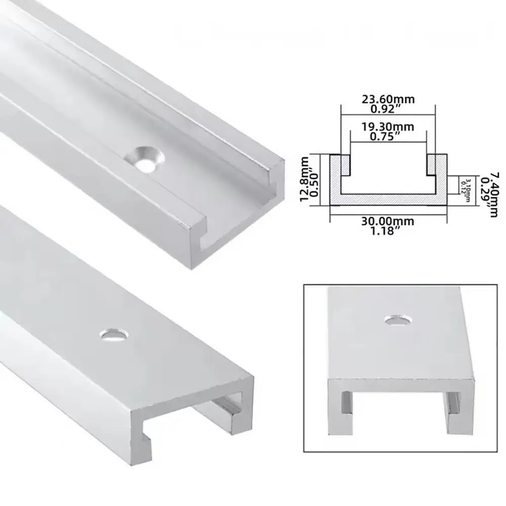 1Pc 300-600mm 30 Type T-Slot Track T-Track Woodworking Bench T Slot T Slider Fixture Slot Slide Aluminium Alloy Slide Guide Rail