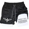 2024Men Performance Shorts Bible Printed GYM Casual Sports Compression Shorts Workout Running Mesh 2 In 1 Sport Short Pants 1