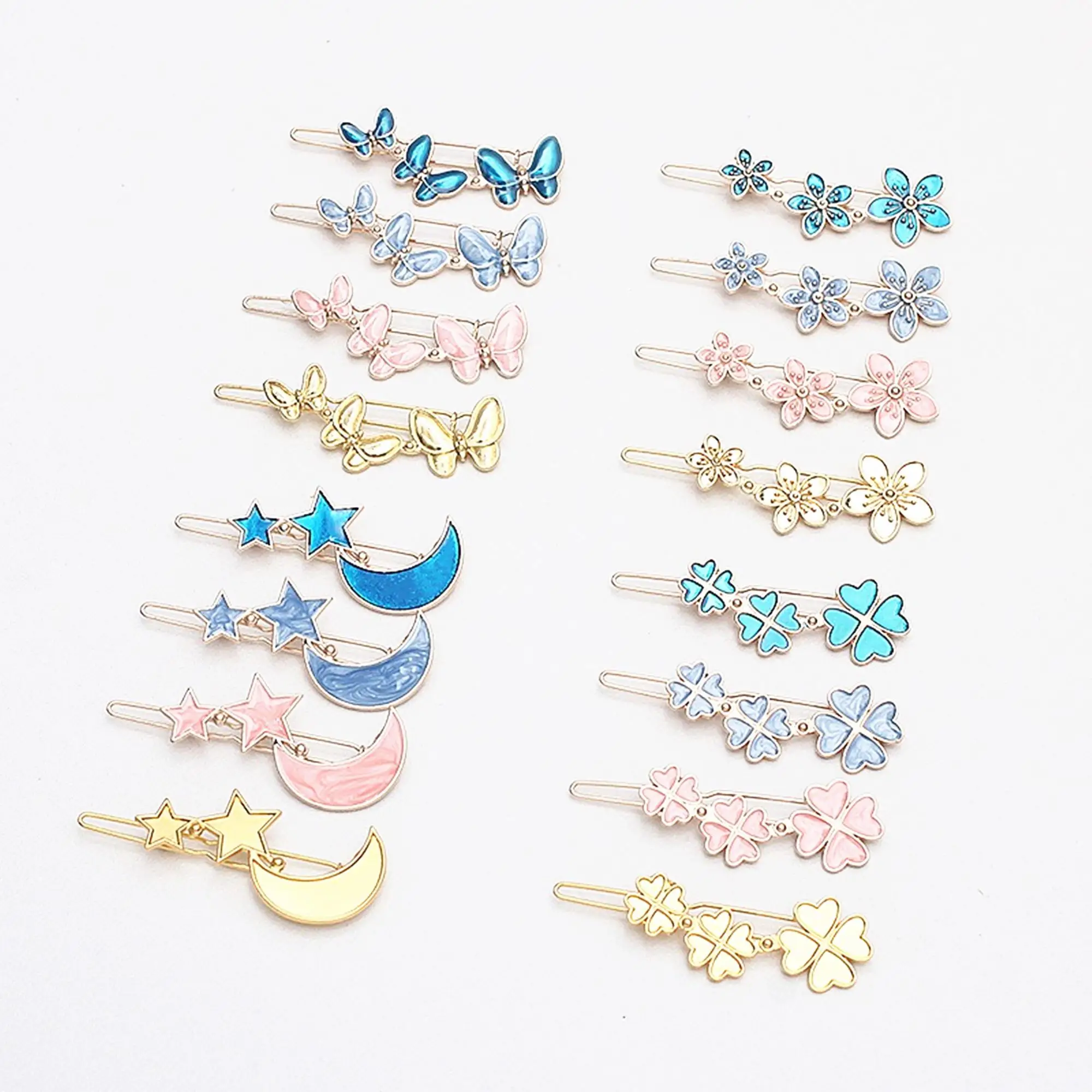 6 ชิ้น/ล็อต 61 มม.ใหม่ผสมน่ารักสไตล์วัยรุ่นน้ํามันขอบคลิปผมคลิป DIY เปล่าคลิปผมอุปกรณ์เสริม 1