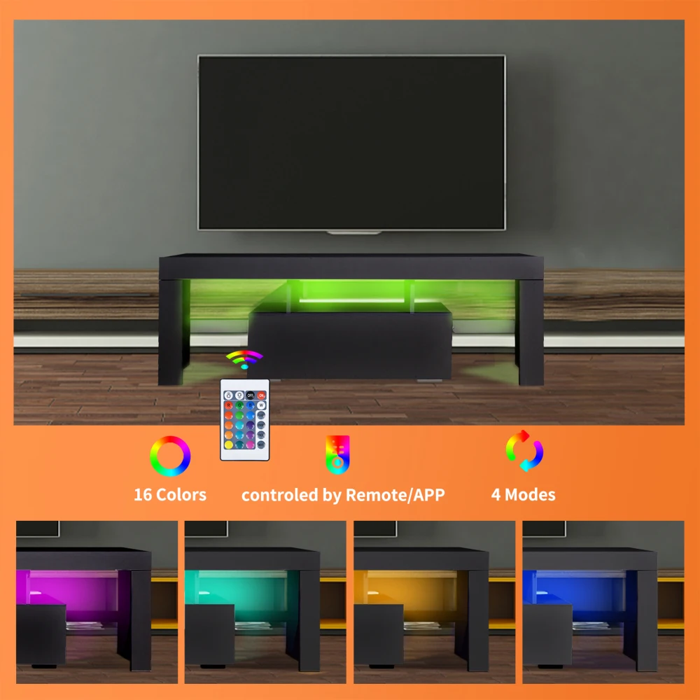 43" LED TV Stand Drawer Modern Media Console Storage Cabinet Living Room Bedroom 3